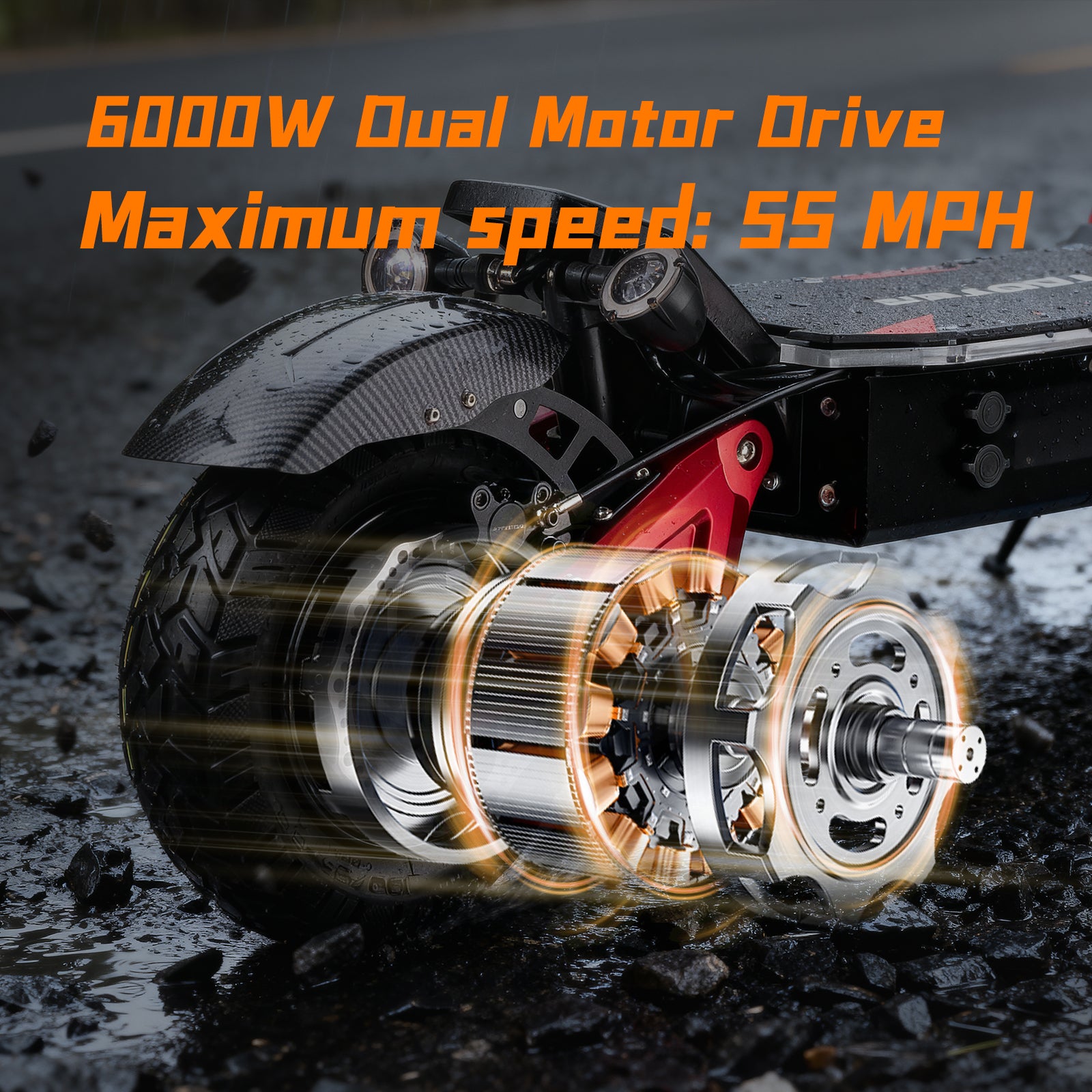 6000W dual motor e-scooter